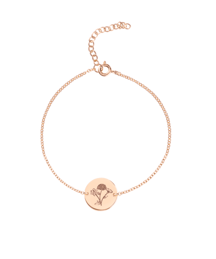 Family Birthflower Bouquet Coin Armband