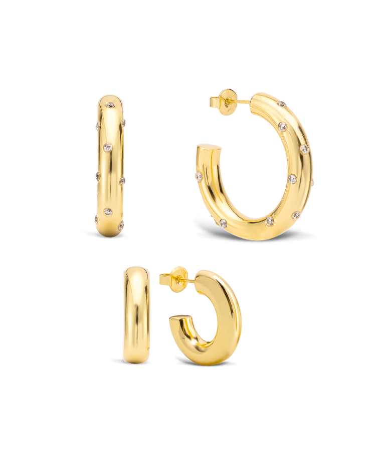 Fierce Sparkle Hoops Set