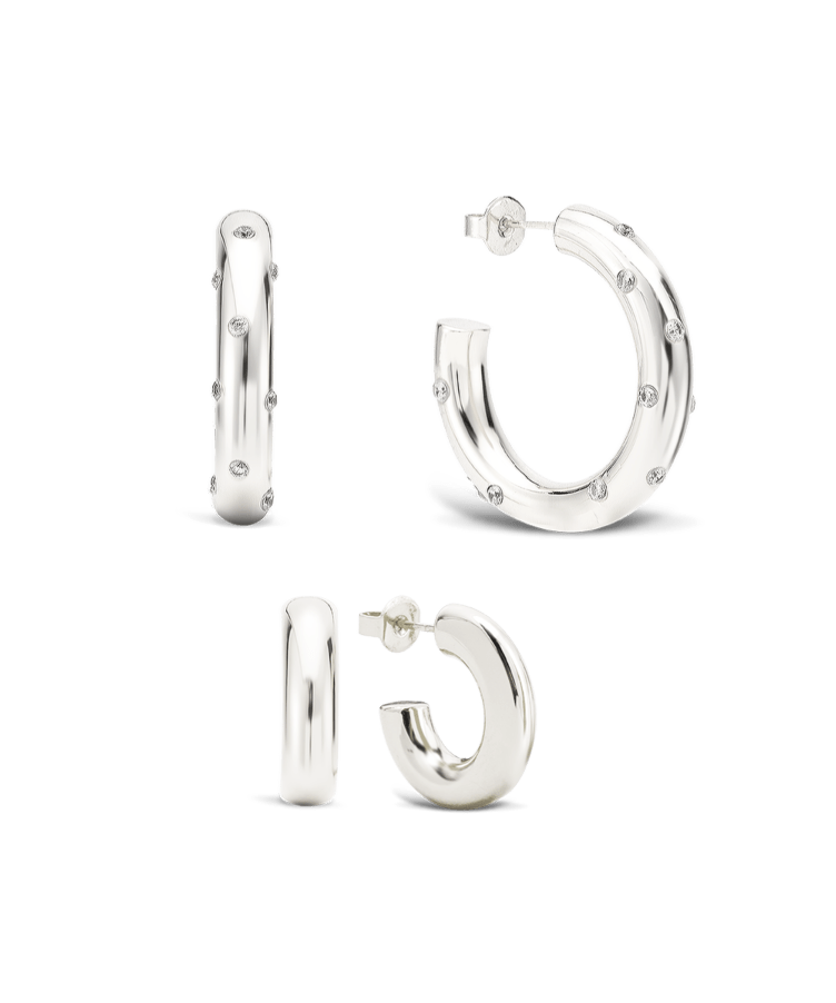 Fierce Sparkle Hoops Set
