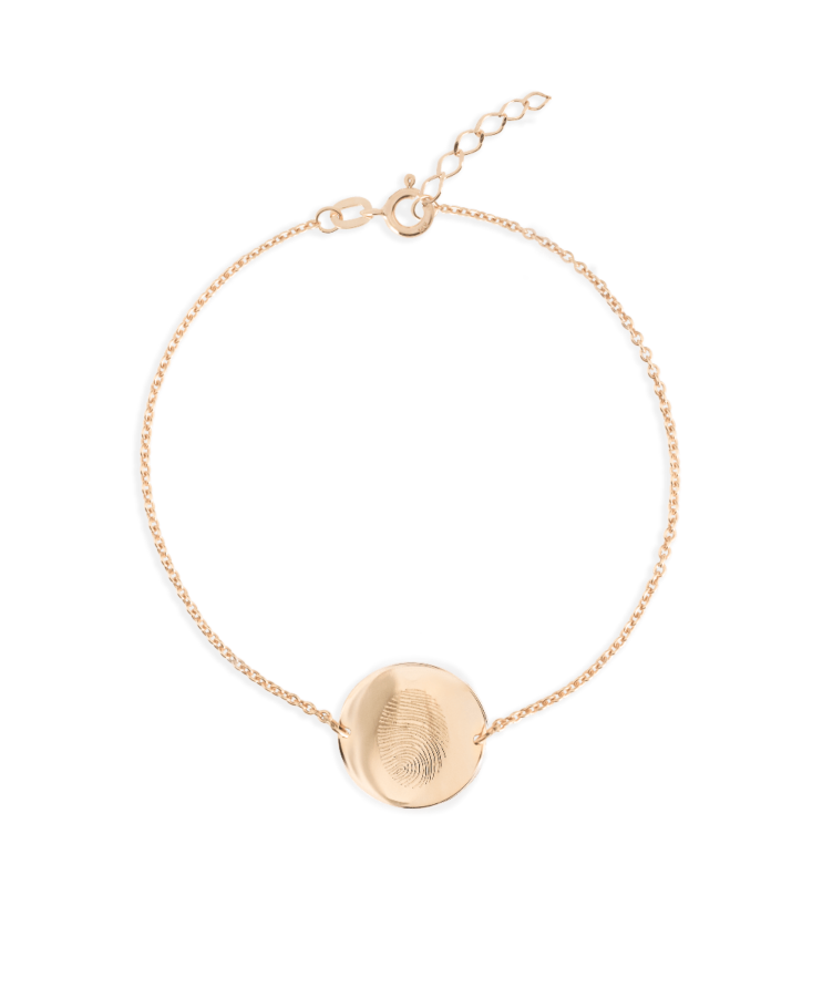 fingerprint coin bracelet goud
