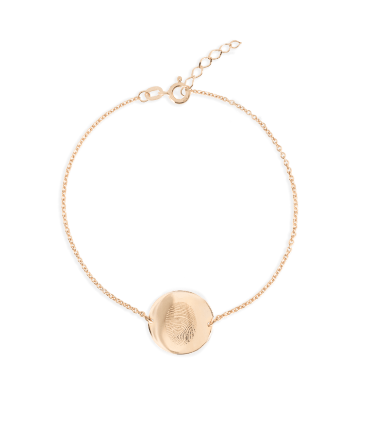fingerprint coin bracelet goud