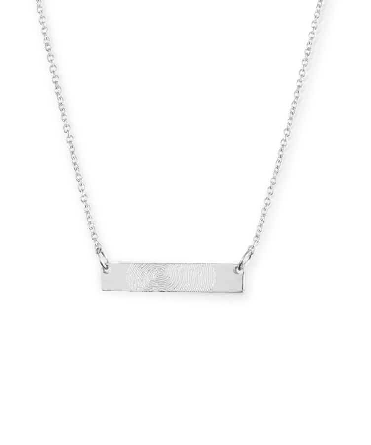 Kids Fingerprint Bar Necklace