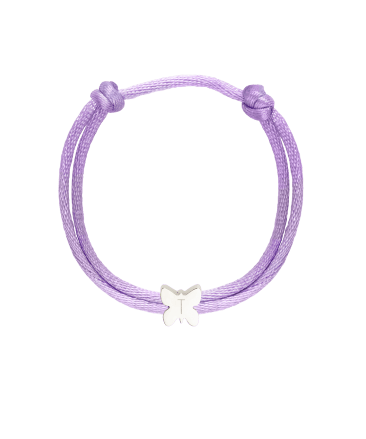Kids Initial Butterfly Cord Bracelet