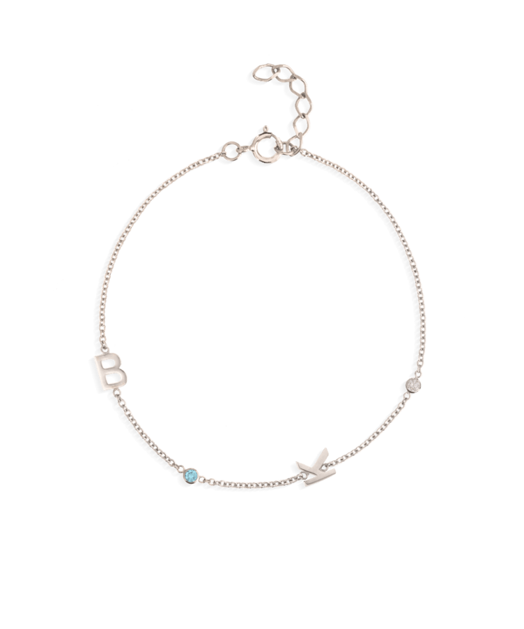 Letter + Birthstone Bracelet