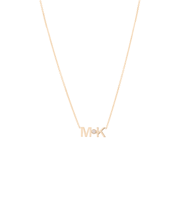 Letters + Diamond Ketting