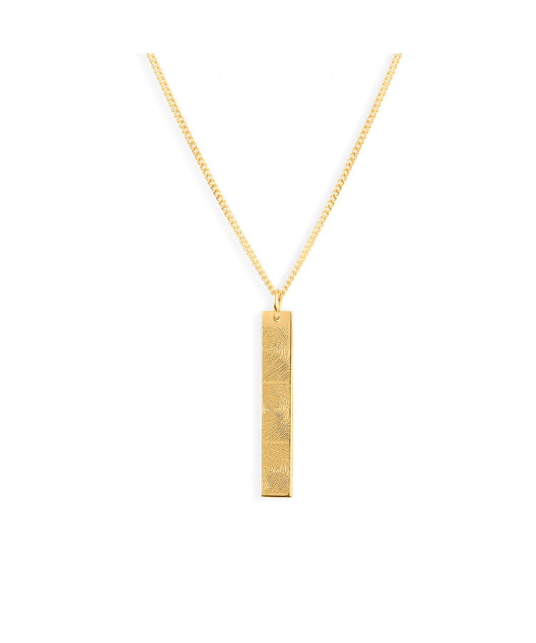 Men Bar Fingerprint Ketting