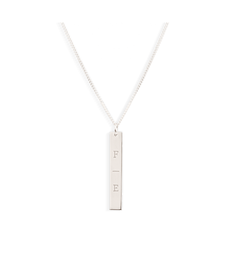 Men Bar Initial Ketting
