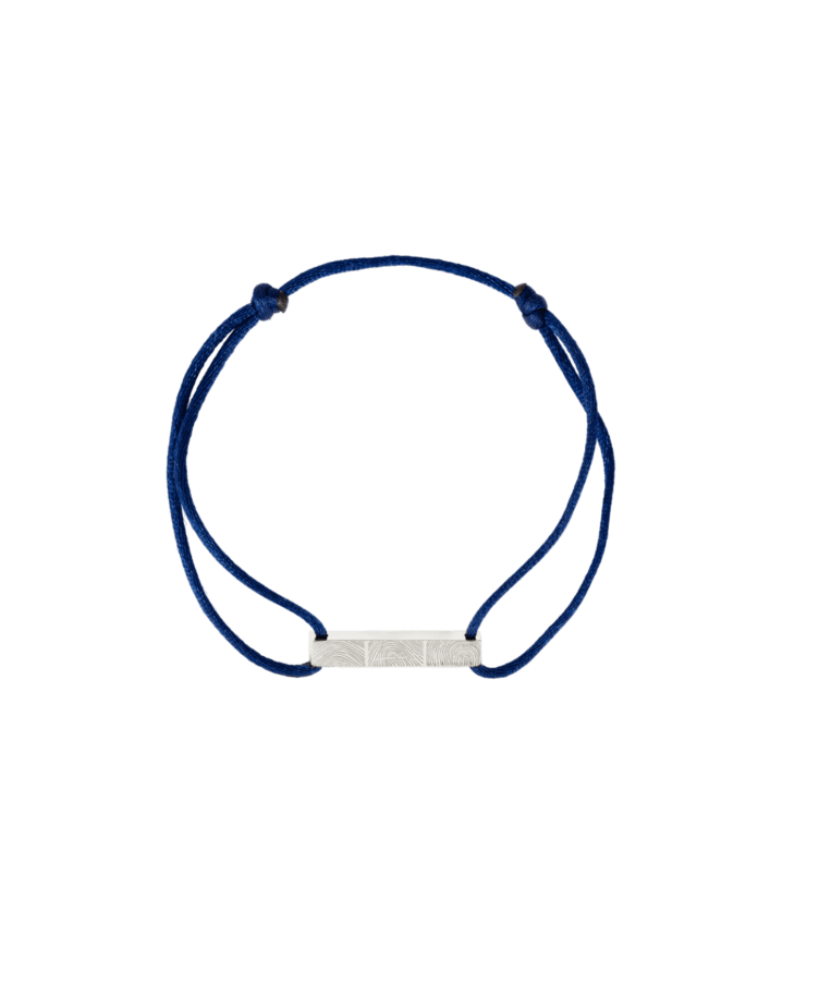 Men Fingerprint Bar Cord Armband
