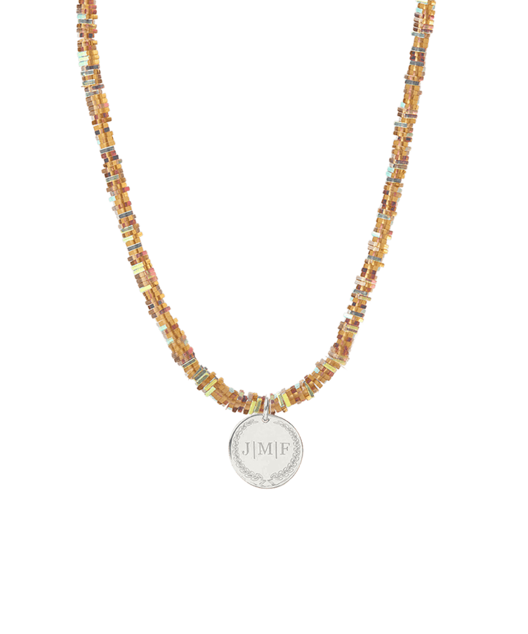 Mystic Beaded Initial Coin Ketting