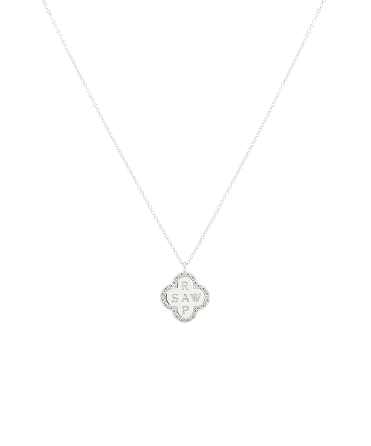 Pavé Initial Clover Necklace