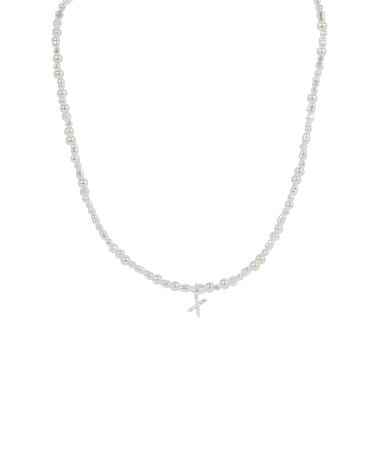 Pearl Beads Letter Necklace