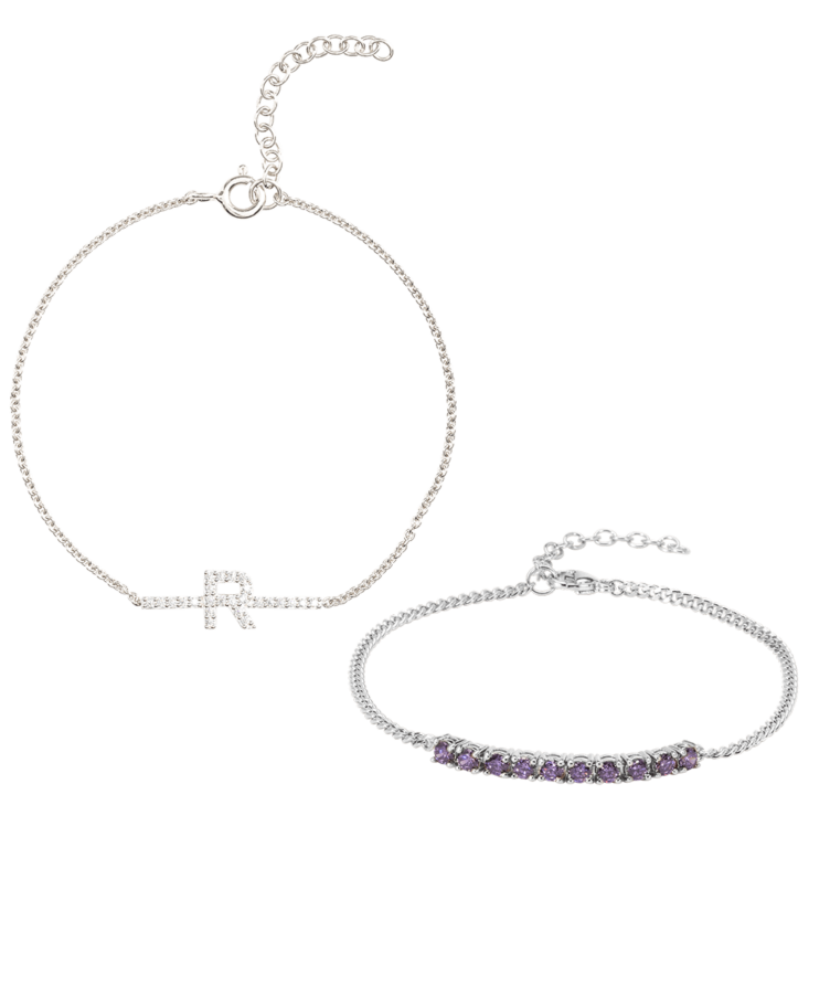 Tennis Letter & Birthstone Set