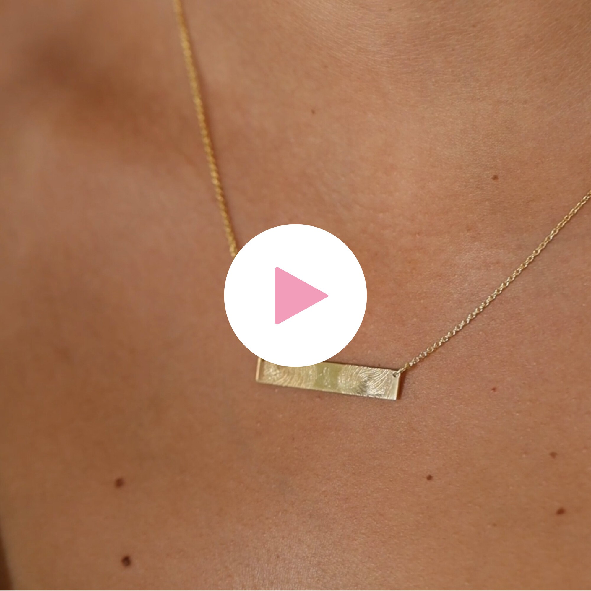 Fingerprint bar necklace deals