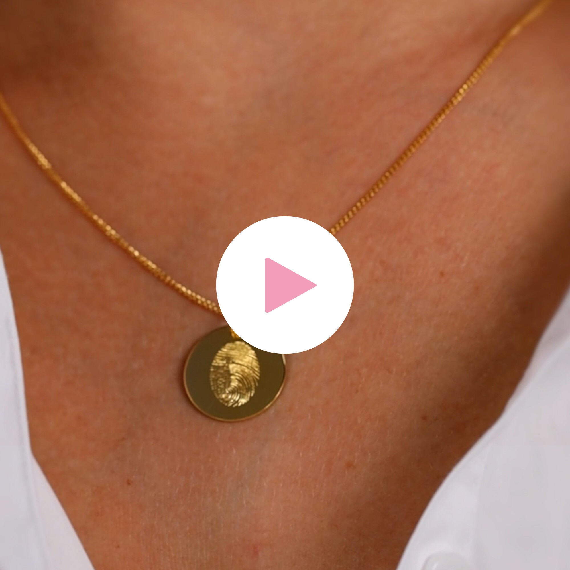 Fingerprint Coin Necklace