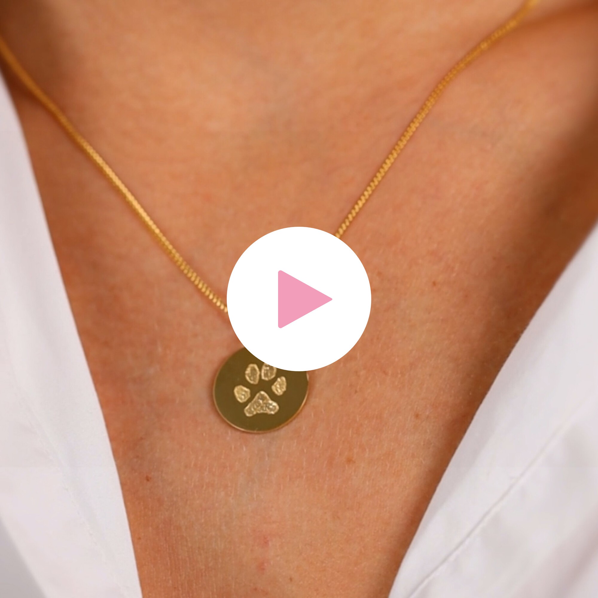 Paw Print Coin Necklace