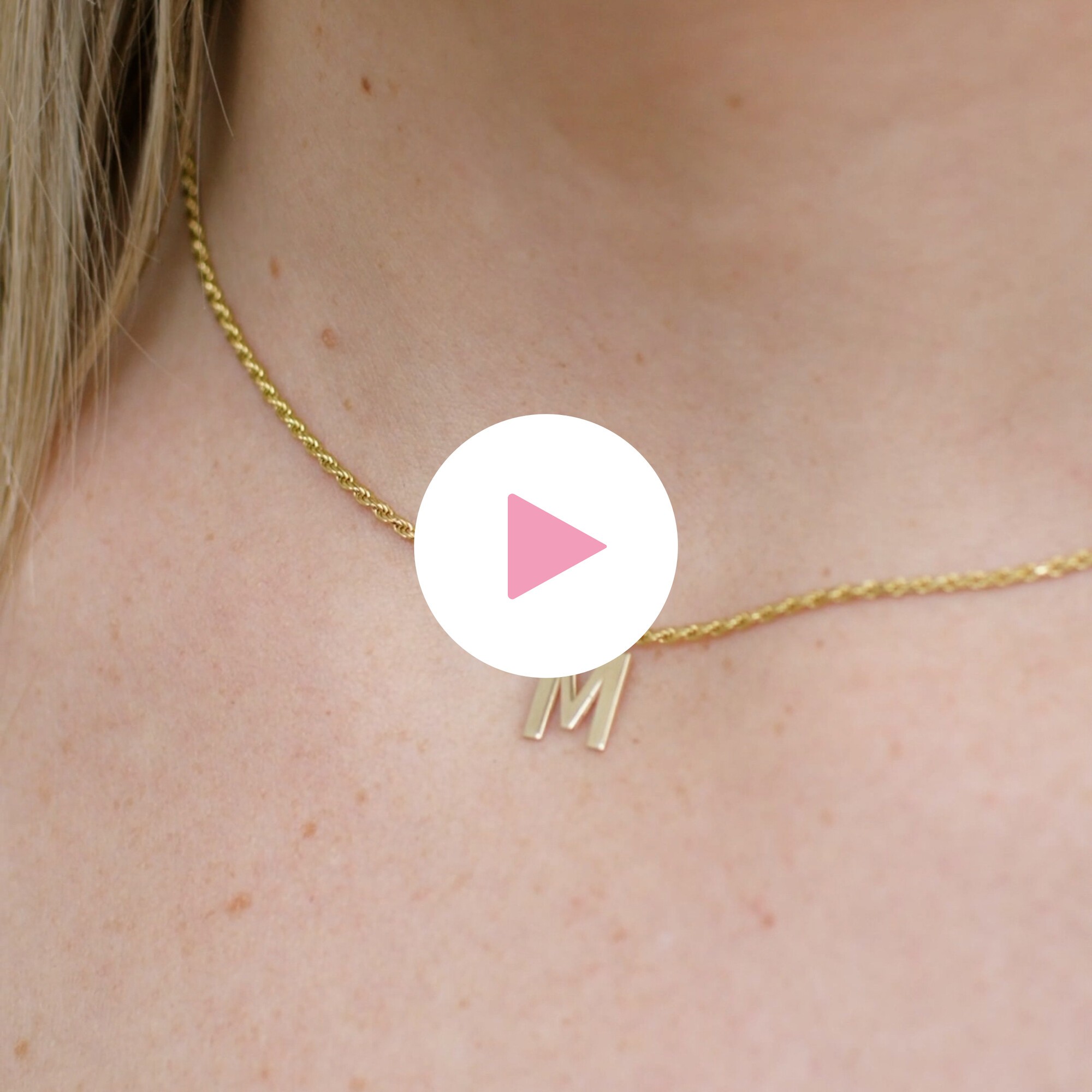 Ruby Rope Letter Necklace