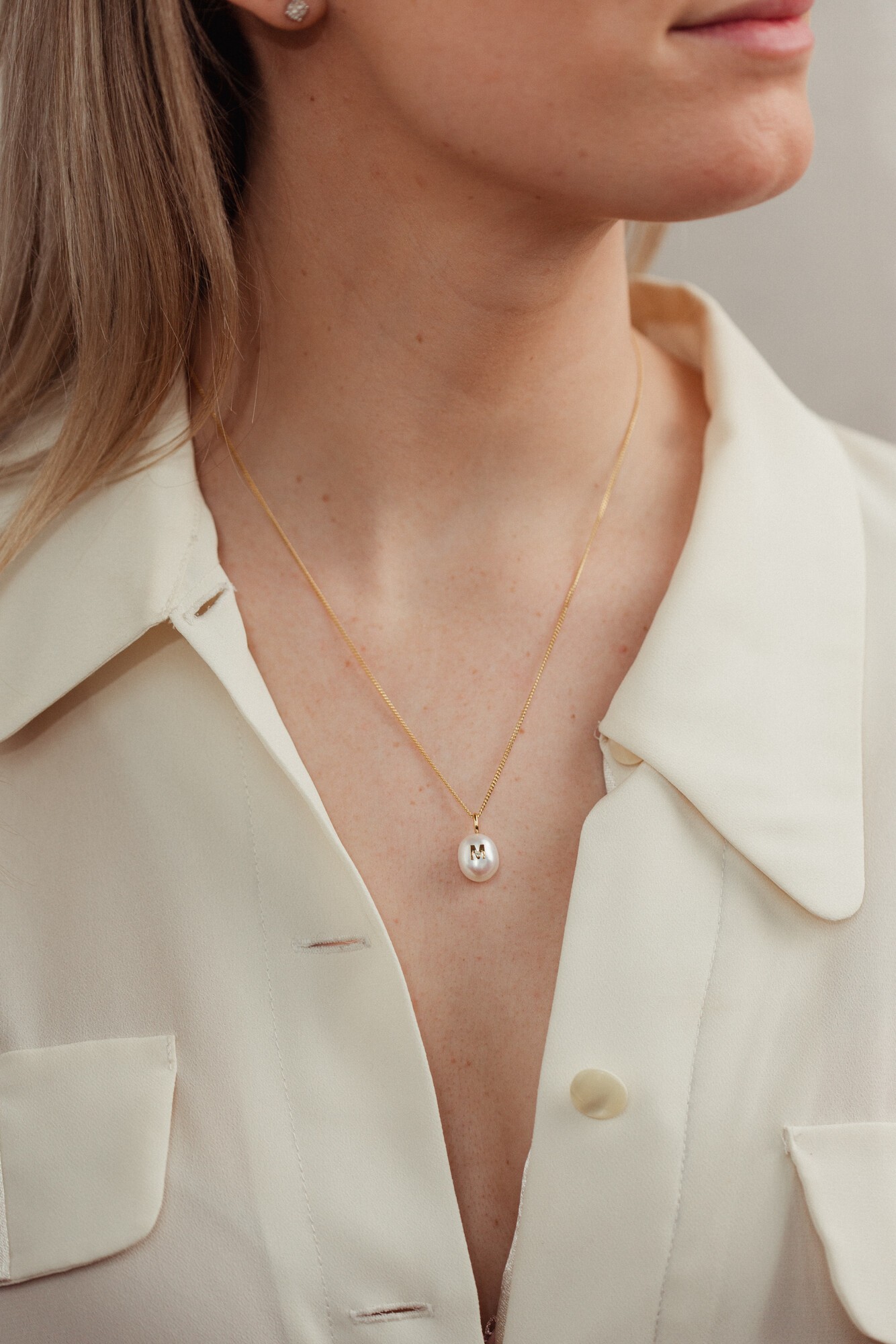 Delicate Coco Pearl Letter Necklace